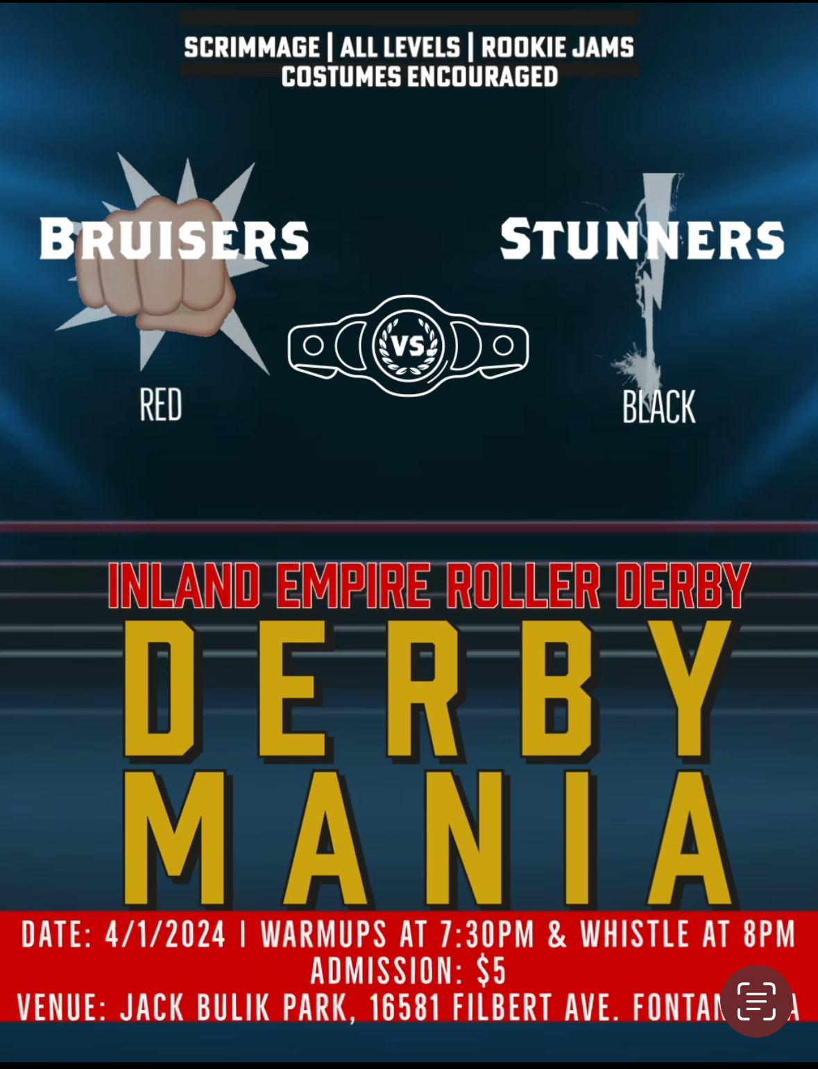 Inland Empire Roller Derby - Monthly Open Scrimmage - Derby Mania